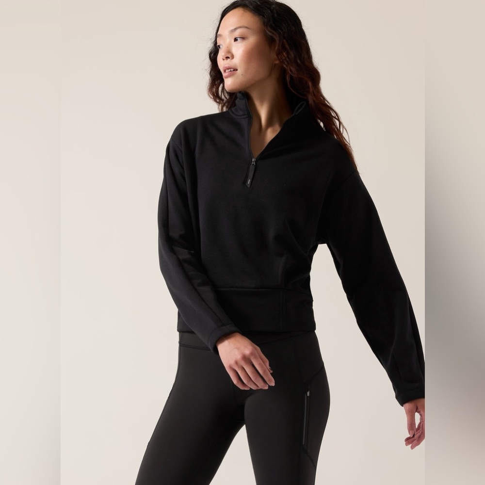 Athleta Altitude Polartec Half-Zip Sweatshirt XL black